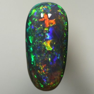 SOLID BLACK OPAL High dome with bright red and orange over breen, blue. SEE VIDEO